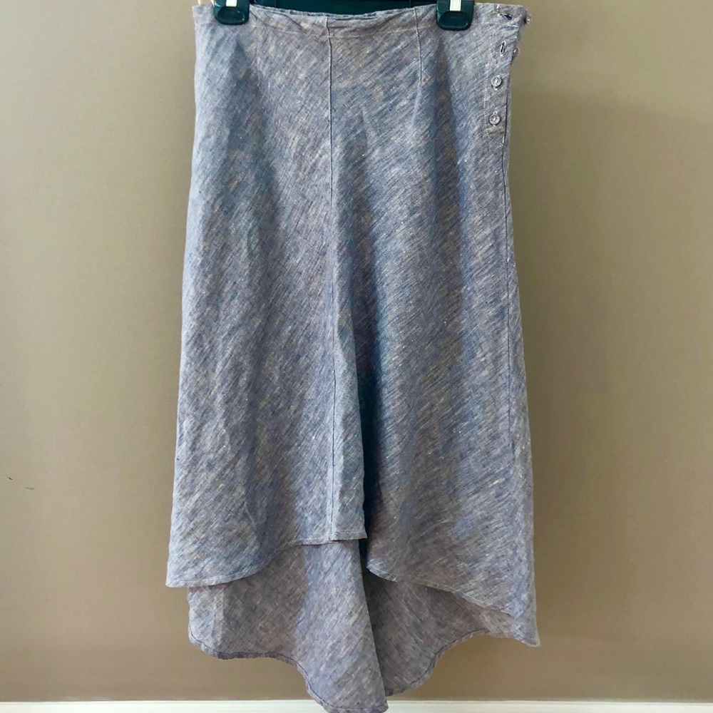 Skirt, 100 % Linen, Kleen, side buttons, hi-lo hem